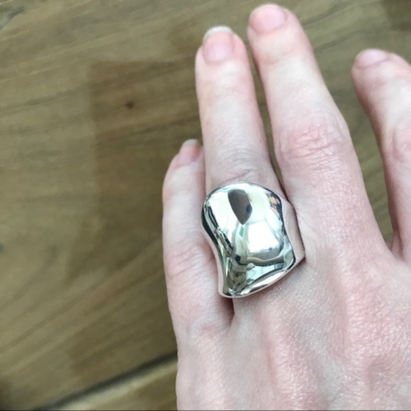Sterling Silver Curved Sculpted Statement Ring 6 - Picture 4 of 8